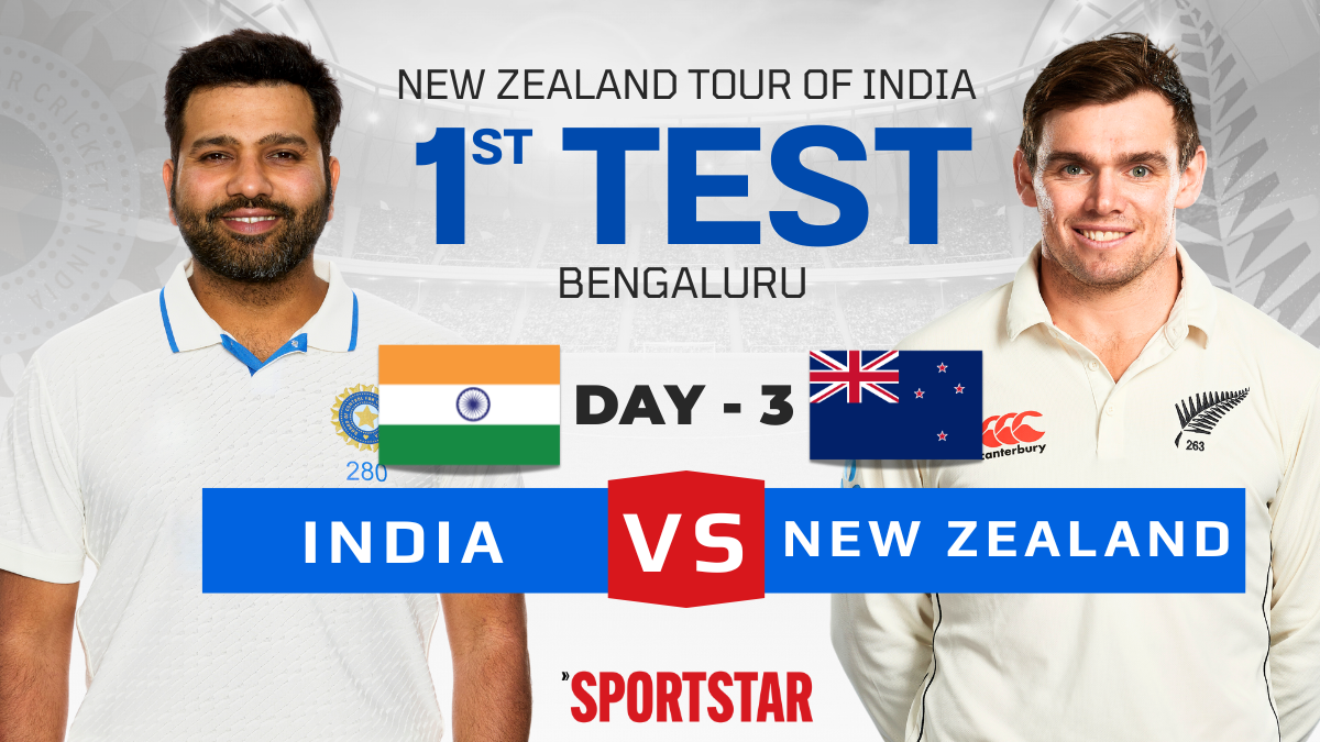 IND vs NZ Live Score, Day 3, 1st Test: New Zealand 180/3 at Stumps, leads India by 134 runs; Mitchell, Ravindra at crease